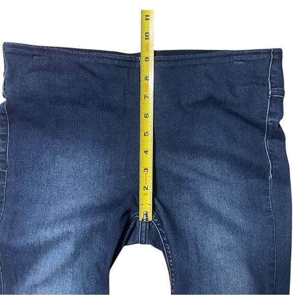 Free People Stretch Flare Jeans Size 27, dark blue denim. Pull-on no zip retro - Picture 9 of 12